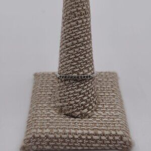 Size 10 Sterling Silver Simple Rustic Cubic Zirconia Gems Ring A2326